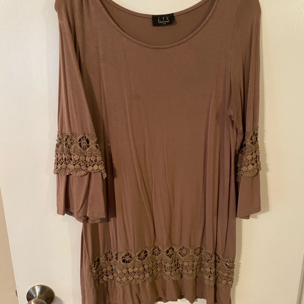 Boutique Tunic with Lace Appliqué